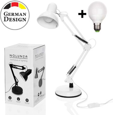 Ретро настільна лампа для робочого столу з гнучким підсвічуванням, з LED лампою (біле світло)