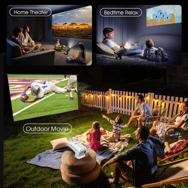 Портативний проєктор Mini Beamer 4K FHD (1920x1080) з Wi-Fi, Bluetooth та Android/iOS підтримкою для домашнього кінотеатру, білий