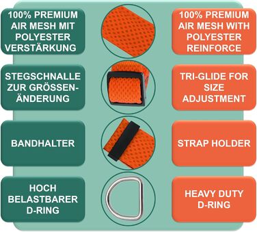 Преміум нашийник для собак DEY Air Mesh | Регульований | для малих, середніх та великих собак | багато кольорів та розмірів | нашийник для собак та котів | нашийники для собак | нашийник для цуценят | Рожевий, M ([XS/S] - 1,5 x 21-30 см, Оранжевий)