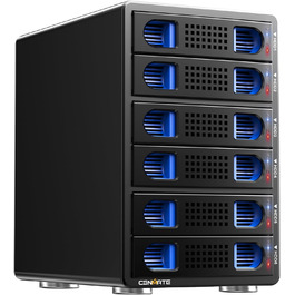 Корпус для жорстких дисків CENMATE з 6 відсіками (2.5'/3.5') з USB 3.0, DAS, без інструментів