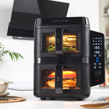 Фритюрниця Salter VertiCook View з вертикальним подвійним ящиком, 9л, 12 функцій, чорний