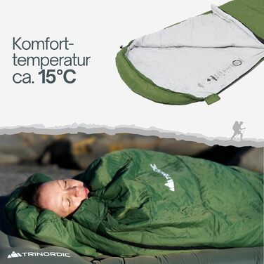 Легкий літній спальний мішок XL – 900г, компактний, з антизастрягаючим блискавкою – мумієподібний спальник для дорослих, для кемпінгу, трекінгу та байкпакінгу