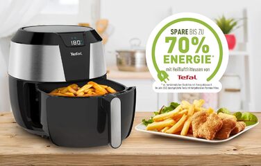 Аерофритюрниця Tefal Easy Fry XXL 5,6 л, 1850 Вт, 8 програм, електрична, без олії, нержавіюча сталь, енергозберігаюча, цифровий дисплей