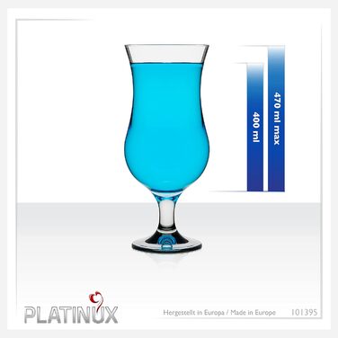 Бокали для коктейлів PLATINUX 400 мл (набір 6 шт.) з ефектом чорного омбре, скляні келихи для вечірок та коктейлів