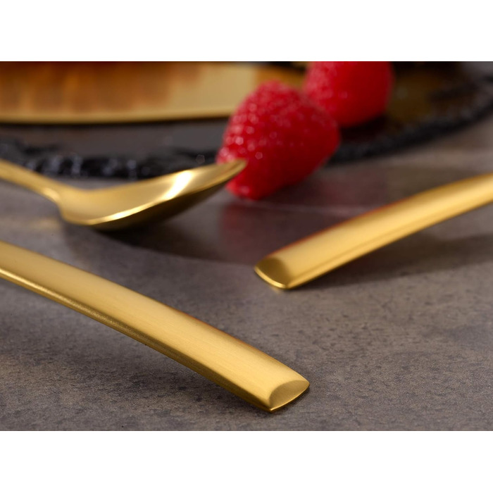 ECHTWERK Avelino Flatware Set, Gold Edition, 20-piece, Dinnerware for up to 4 people, 18/10 Stainless Steel, Matte Finish, High-Quality Cutlery Set, for Dining Table, Table Decoration for Weddings & Festive Occasions