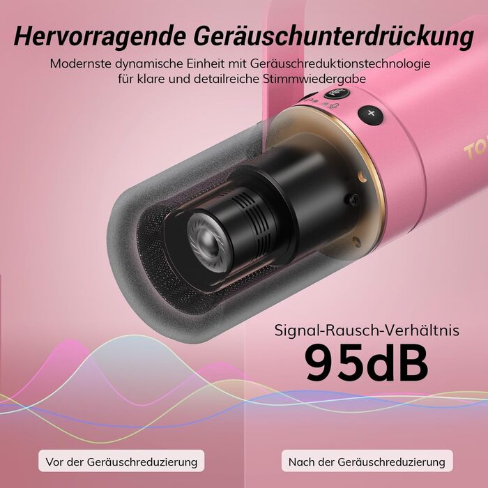 Мікрофон TONOR TD510+ для стрімінгу та запису, XLR/USB, рожевий