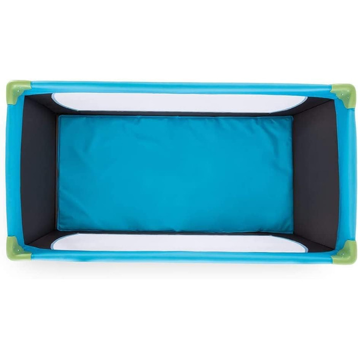 hauck Baby Travel Cot Set Dream n Play with Mattress - foldable baby travel cot with bag - Blue Waterblue