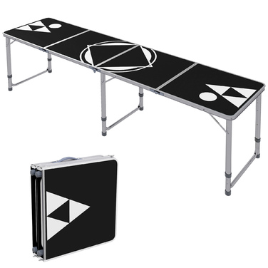 Outsunny Folding Camping Table - Lightweight, Adjustable Height, Aluminum Frame, 240 x 60 x 54/62/70 cm, Black