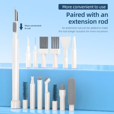 Набір для чищення клавіатури 32 в 1: для ноутбука, iPhone, AirPods та екрану. Комплект для чищення ПК з кріпленням для клавіш та очисником екрану. Ідеально для геймінгу та офісу