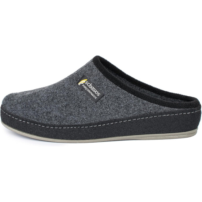 Чоловічі фетрові домашні тапочки Schawos 6030 з устілкою, жорсткою підошвою, неслизькі, сірі, 42 EU
