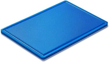 Професійна пластикова обробна дошка Forgast HACCP 60x40 см, синя, з жолобами для соку