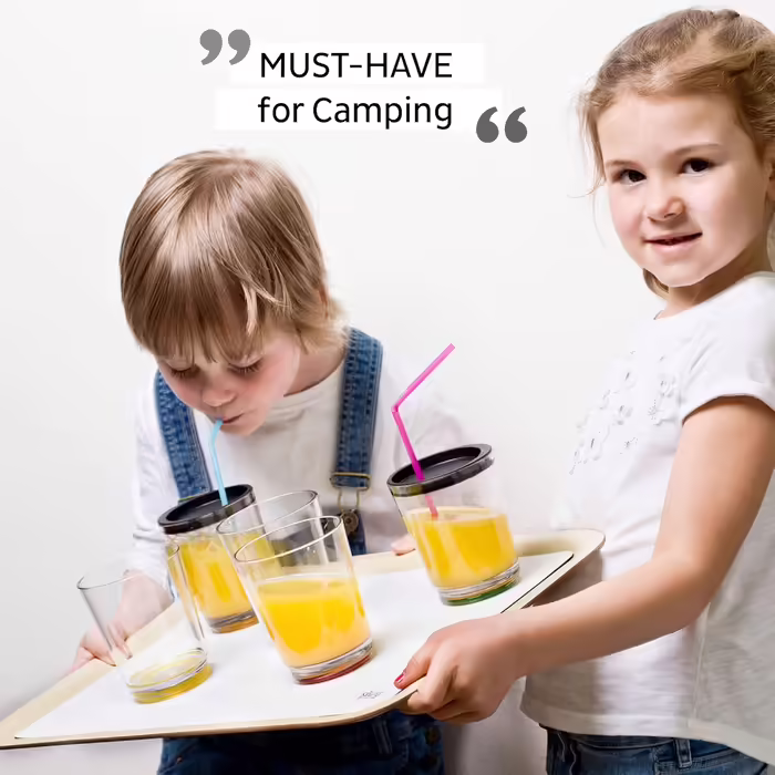 silwy® Non-Slip, Shatterproof Magnetic Drinking Cups (2-piece Set) in the color Oh Yellow, including two metal Nano-Gel pads for secure placement - perfect for camping and boating