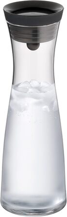 Графін для води WMF Basic 1 л, скляний, з силіконовою кришкою та механізмом CloseUp, чорний