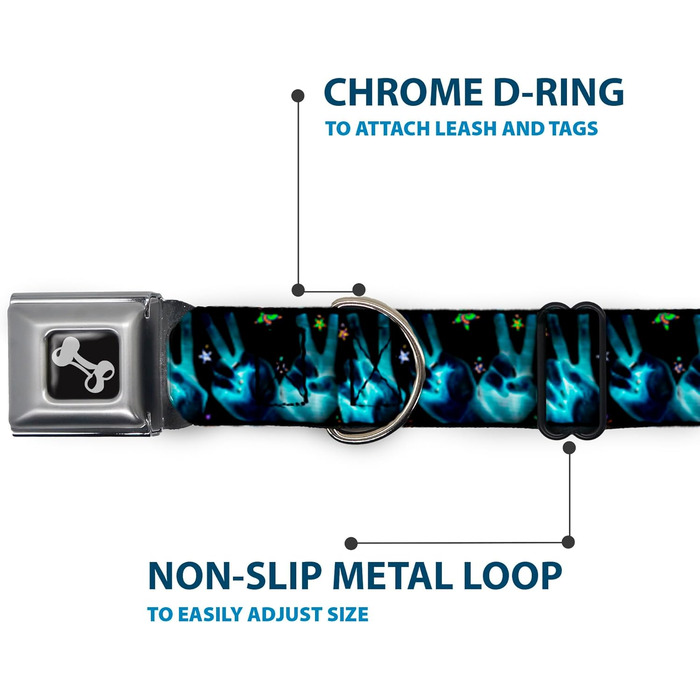 Нашийник для собак Buckle-Down Seatbelt Buckle - широкий 2.5 см, розмір L, універсальний, багатобарвний (DC-W31611-L)