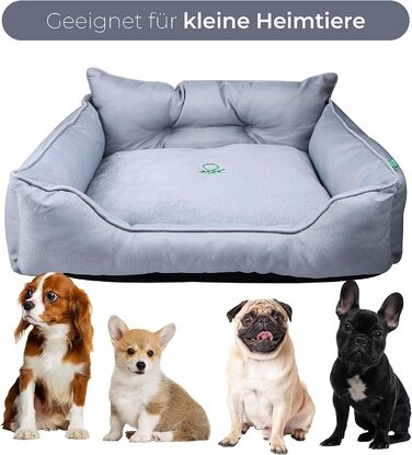 UNITED COLORS OF BENETTON. Pets - Dog and Cat Bed, Ergonomic Bed for Small Dogs, Made of Polyester, Machine Washable, Fluffy, in Grey, Size S, 50x40x18 cm