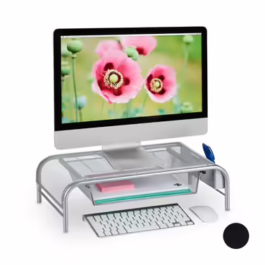 Relaxdays Monitor Stand with Drawer