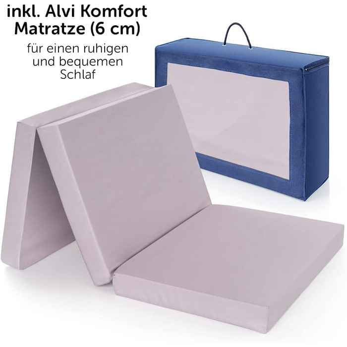 hauck Baby Travel Cot Set Dream n Play with Mattress - foldable baby travel cot with bag - Blue Waterblue