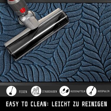 Килимок для входу Yimobra, миючий, антиковзкий, 75 x 43 см, блакитний – преміум килимок від бруду та пилу