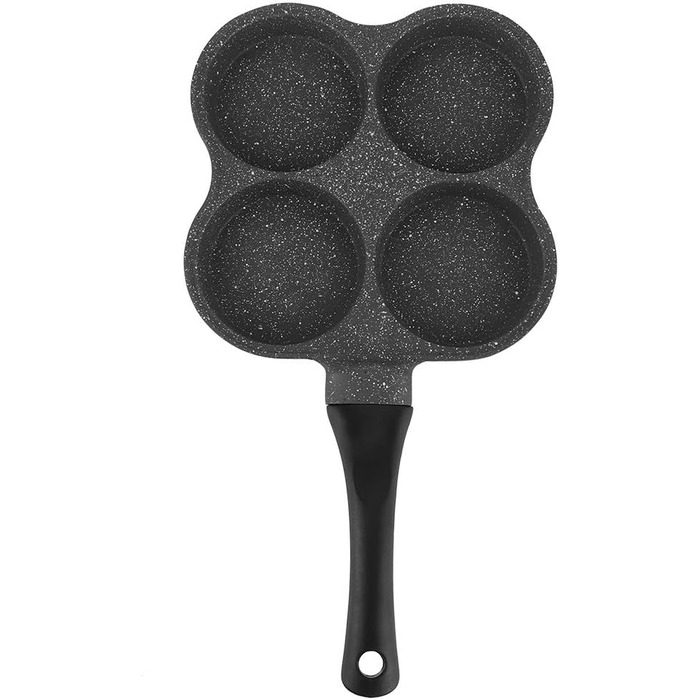 Dekaim Non-Stick Frying Pan, Anti-Stick Aluminum Pan for Breakfast, Pancake Pan, Fried Egg Pan, 4-Hole Pancake Pan Omelet Egg Pan Skillet Breakfast Maker Kitchen Gadget
