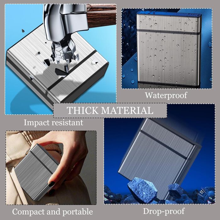 Металеве тютюнотримач Groß: Алюмінієвий кейс для сигарет на 40 штук, стильний дизайн, нержавіюча сталь