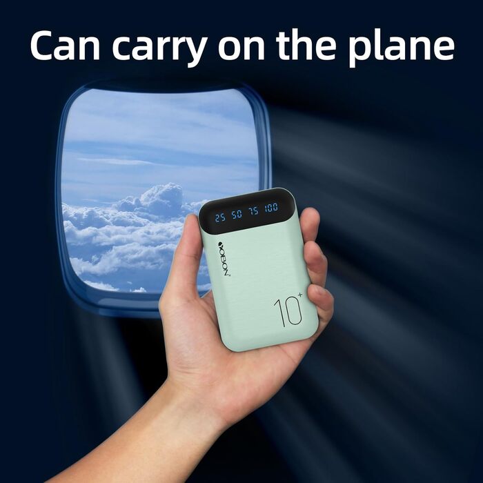 Портативний зарядний пристрій Power Bank 10000mAh з 2 USB виходами та USB-C входом (зелений)