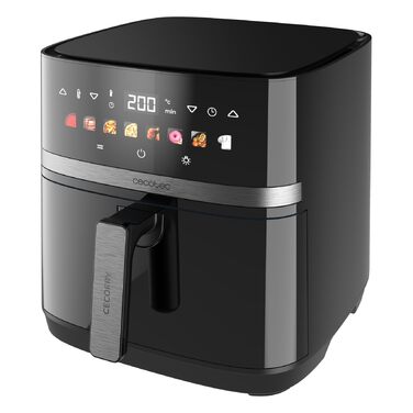Фритюрниця Cecotec Cecofry & Grill Duoheat 8000 з двостороннім грилем, 8 л, 2200 Вт, чорна – аерофритюрниця для смаження та грилю