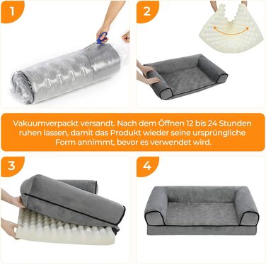 Ортопедичне ліжко для собак Growaystory - зручне собаче ліжко-софа з ефектом яєчної форми, з м'яким наповнювачем, що не ковзає, 76x51x18 см