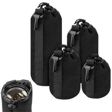 Набір чохлів для об'єктивів камери (4 шт.) - S, M, L, XL, водонепроникні, з підкладкою