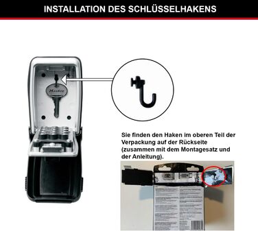 Master Lock Key Safe with Push Button, Wall Mountable, Outdoor - Secure Key Storage Box