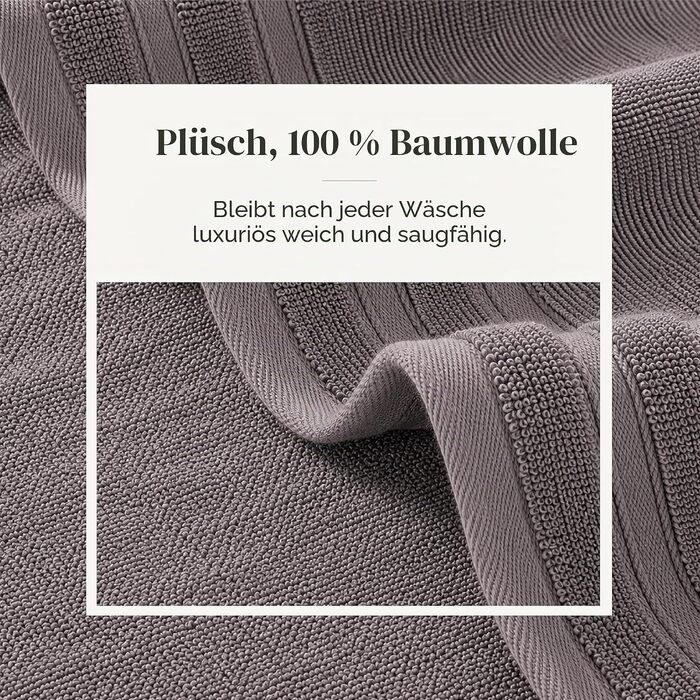 Набір рушників Pacific Coast Textilien Damast Jacquard з бордюром, 100% бавовна, сірі, 8 шт.