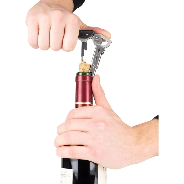 Peugeot corkscrew with bottle opener and cap cutter, Clavelin, stainless steel/ABS, 14 cm, 200428