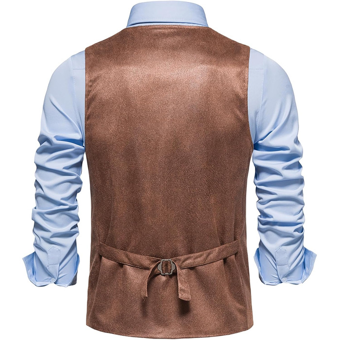 Чоловіча жилетка, формальна, без рукавів, V-подібний виріз, замша, бізнес-жилетка (L, хакі)