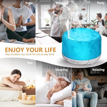 Аромадифузор Hianjoo 450мл з таймером, ультразвуковий, 7 кольорів LED, з пультом ДУ для спа/офісу/йоги - (дизайн 