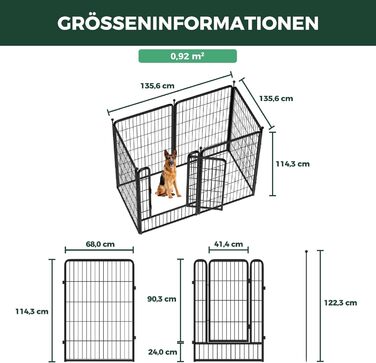 Вигул для цуценят FXW Rollick: для двору, кемпінгу, маленьких та середніх собак | 115 см, 6 панелей