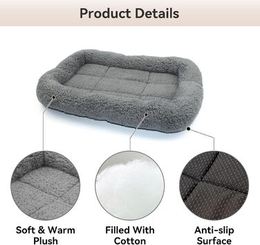М'яке ліжко для котів та собак Namsan, плюшеве, теплий килимок, 45x60 см, сірий