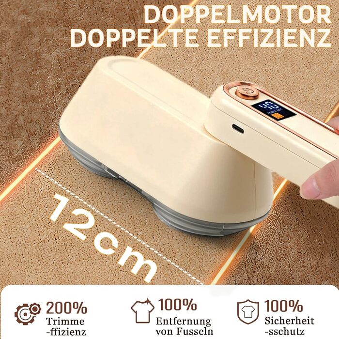 Електрична машинка для видалення ворсу OKYUK з подвійним лезом та LED-дисплеєм – для одягу та меблів, швидко та ефективно, з набором змінних лез