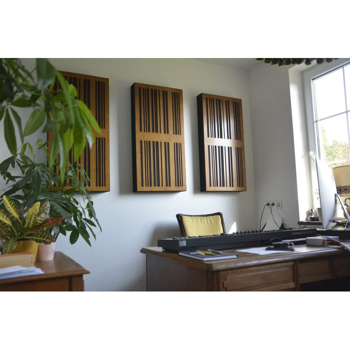 Акустична панель Bluetone Acoustics Slat AbFuser для звукопоглинання та дифузії, біла (100x50x11 см)