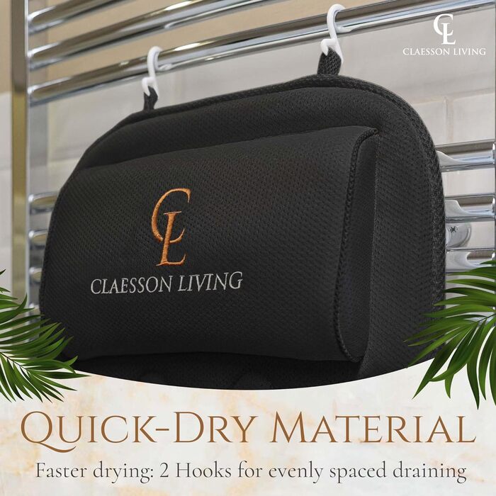 Подушка для ванни для всього тіла 125x43см, килимок для ванни з підголовником, підтримка шиї, спини та ніг. З мішком для прання та сумкою для подорожей, гачками для швидкого сушіння. Чорний колір.