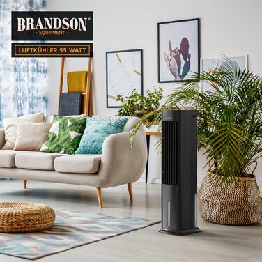 Турбовентилятор Brandson з водяним охолодженням 5 в 1 – володар премії 2025 – з функцією випарного охолодження, вентилятор, мобільний кондиціонер без вихідного шлангу, тихий, 4L резервуар для води.