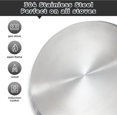 Набір посуду для кемпінгу KingCamp: нержавіюча сталь 304, для багаття, котел, каструлі, сковорода та чайник, з сумкою, для кемпінгу, відпочинку на природі, приготування їжі, пікніка на 4-6 осіб. Срібний набір посуду.