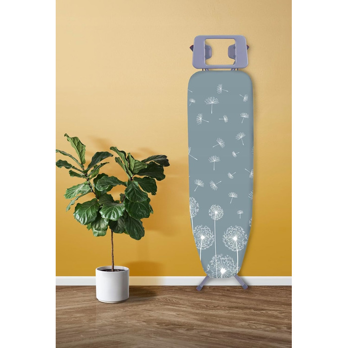 Складане прасувальне щитове полотно Basic, 114x34 см з металевою сіткою, з підкладкою з 5 мм піною та полицею для праски, з антиковзними ніжками