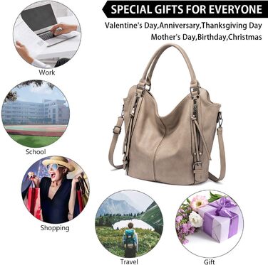 Комплект жіночих сумок Realer: велика шопер-сумка з натуральної шкіри, сумка через плече та гаманець для офісу, школи, покупок, подорожей, колір хакі