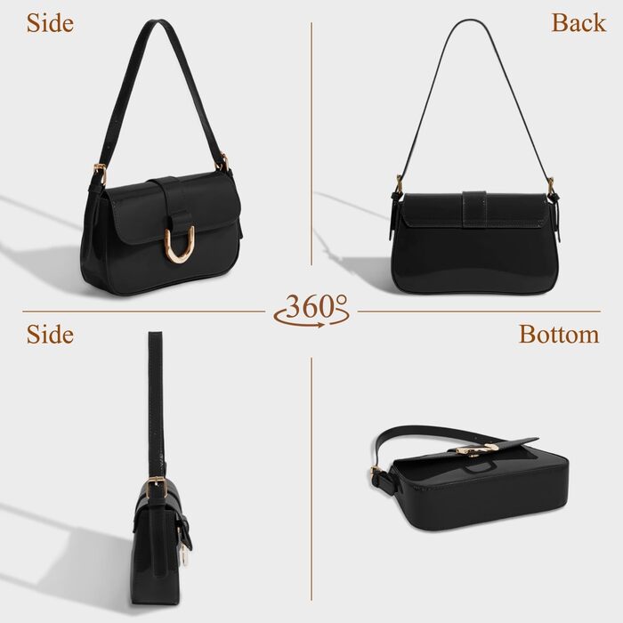 Сумка жіноча через плече (крос-боді) PU шкіра, маленька чорна сумка-шопер для повсякденного використання, роботи та відпочинку