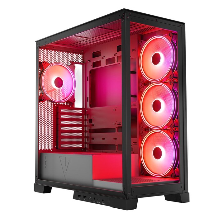 Корпус для комп'ютера Modecom Volcano Space Apex ARGB ATX MIDI 4x140мм, Чорний