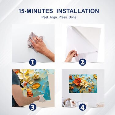 Акустичні гексагональні панелі Mollywell для шумоізоляції стін, 35.6 x 30.5 см, звукопоглинаючі плитки проти ехо та реверберації для вітальні та спальні, набір 8 шт, Floral Symphony