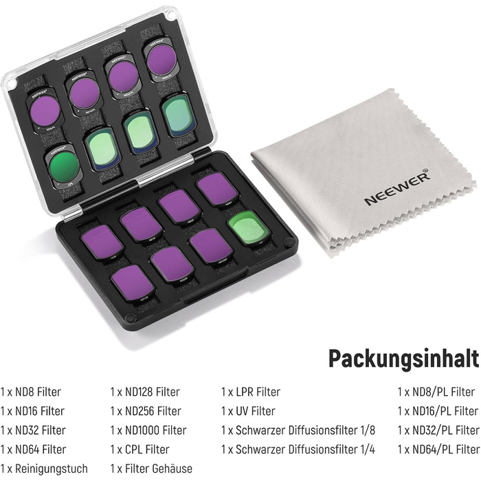Набір фільтрів NEEWER для DJI Osmo Pocket 3: ND, PL, CPL, UV, ефектні фільтри