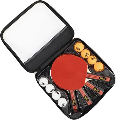 Набір для настільного тенісу Idena 40222 (12 предметів) – професійний, 4 ракетки, 8 м'ячів, якість 3 зірки, у футлярі