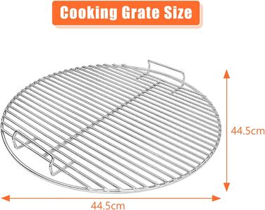 Решітка для гриля Weber діаметром 47 см Denmay (сумісна з Weber One-Touch, Bar-B-Kettle, Smokey Mountain Cooker)