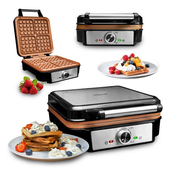 Вафельниця IDEAL IK1602, 1200 Вт, чорна