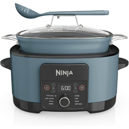 Ninja Foodi PossibleCooker 8 л: мультиварка 8-в-1, мультикочер, сковорода, пароварка, для 8 порцій, сірий колір, MC1001EU